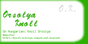 orsolya knoll business card